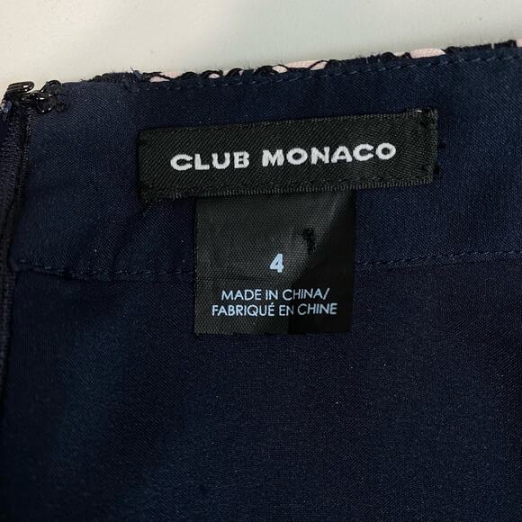 CLUB MONACO Lace A-Line Mini Skirt Sz 4 Pink Black - Picture 3 of 4